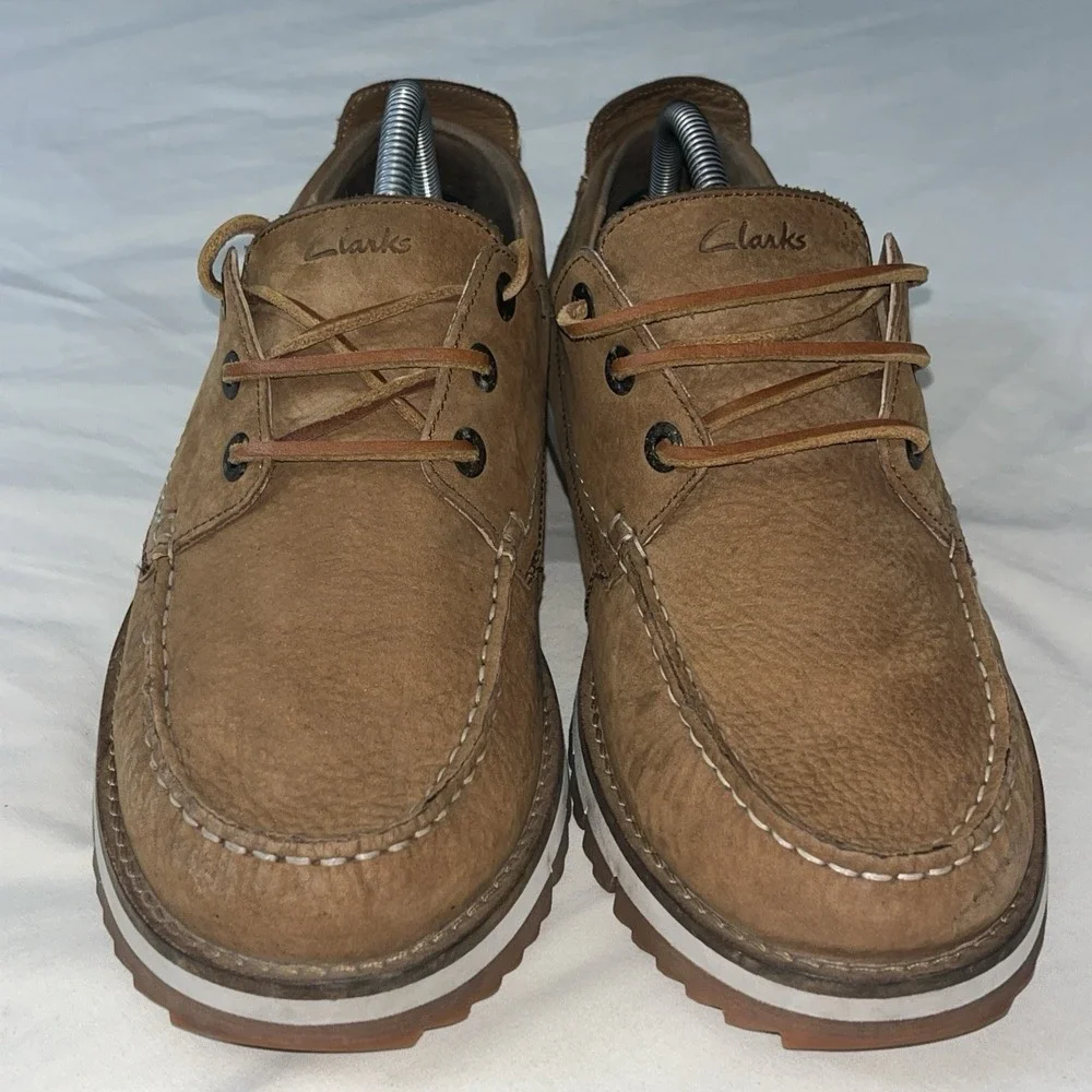 Clarks Originals Men's Size 10.5 Wallabee Tan Leather Dress Casual Shoes‎ Clean